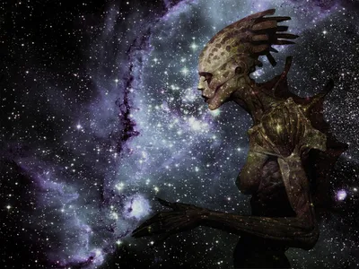 Sci Woman Alien Humanoid Space Wallpaper 4K 1600x1200 Sci, Fi, Woman, Hd, Pc, Desktop, Wallpaper/background:, An, Alien, Humanoid, Textured, Bark-like, Gray, Landscape