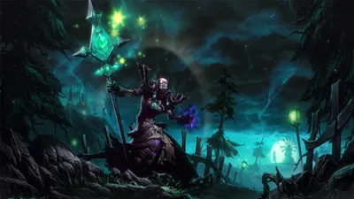 Captivating Fantasy Wizard Wielding Fantasy Wallpaper 4K 1920x1080 A, Captivating, Fantasy, Scene, Featuring, Wizard, Wielding, Mystical, Staff, Surrounded, Eerie, Forest, Brown, Orange, Ultrawide, Full HD