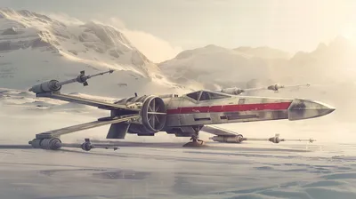 Sleek Definition Wallpaper Nature Wallpaper 4K 2912x1632 A, High-definition, Star, Wars, Desktop, Wallpaper, Featuring, Wing, Starfighter, Parked, Snowy, Landscape, Gray, White, Ultrawide, QHD