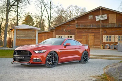 Bold Red Wallpaper Cars Wallpaper 4K 4096x2734 Red, Ford, Mustang, Muscle, Car, Parked, In, Front, Rustic, Barn, Sunset, Ultra, Gray, White, Landscape, 4k