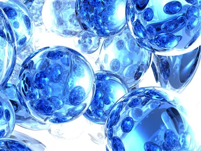 Abstract Blue Spheres Water Abstract Wallpaper 4K 1920x1440 Hd, Pc, Desktop, Wallpaper, Featuring, Abstract, Blue, Spheres, Water-like, Reflections, Translucent, Effects, White, Landscape, Full HD