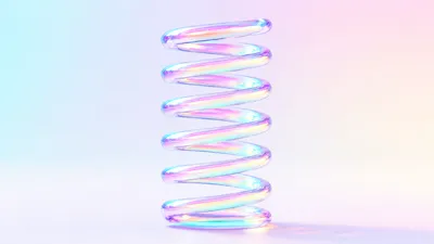 Golden Iridescent Wallpaper Black/Dark Wallpaper 4K 3840x2160 Iridescent, Glass-like, Spiral, Spring, Standing, On, A, Soft, Pastel, Gradient, Surface, Gentle, White, Ultrawide, 4k