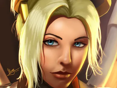 Vibrant Close Wallpaper Games Wallpaper 4K 1920x1440 Hd, Pc, Desktop, Wallpaper, Close-up, Digital, Portrait, Of, Mercy, Overwatch, Video, Game, Gray, White, Landscape, Full HD