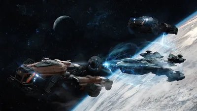 Vivid Star Wallpaper Space Wallpaper 4K 3000x1688 Hd, Star, Citizen), Desktop, Wallpaper, Featuring, Spaceships, Engaged, Battle, Above, Planet, 039, White, Ultrawide, QHD