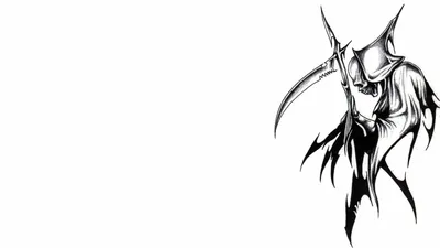 Dark Eerie Grim Black/Dark Wallpaper 4K 1920x1080 Dark, And, Eerie, Grim, Reaper, Illustration, With, Sharp, Lines, White, Designed, Desktop, Ultrawide, Full HD