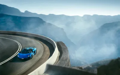 Blue Supercar Cliffside Winding Cars Wallpaper 4K 2048x1295 Blue, Lamborghini, Aventador, Sv, Supercar, On, A, Cliffside, Winding, Road, Misty, Canyon, Gray, Ultrawide, Full HD