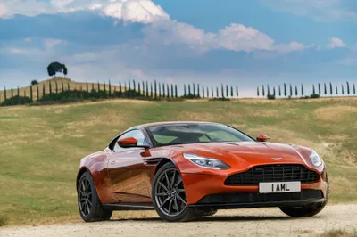 Crisp Orange Wallpaper Nature Wallpaper 4K 4096x2732 Orange, Aston, Martin, Db11, Grand, Tourer, Parked, On, Dirt, Road, Rolling, Hills, Gray, Pink, Landscape, 4k