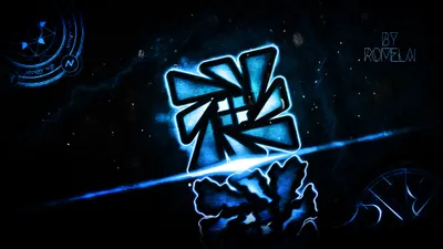 Glowing Blue Abstract Geometric Symbol Abstract Wallpaper 4K 3840x2160 Hd, Desktop, Wallpaper, Featuring, A, Glowing, Blue, Abstract, Geometric, Symbol, Dark, Space-themed, White, Gray, Red, Ultrawide, 4k