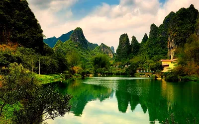Dreamy Tranquil Wallpaper Nature Wallpaper 4K 2560x1600 A, Tranquil, Scenic, Photograph, Showcasing, Lush, Green, Mountains, Reflected, Serene, Lake, Providing, White, Ultrawide, QHD