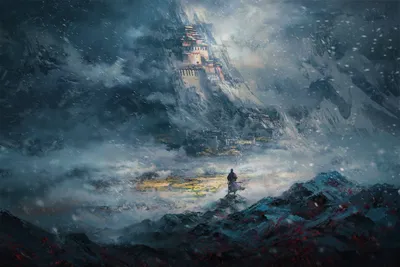Anime Mesmerizing Snowy Nature Wallpaper 4K 1920x1280 Hd, Anime, Wallpaper, Featuring, A, Mesmerizing, Snowy, Mountain, Scene, Inspired, Tibetan, Sea, Gray, Landscape, Full HD