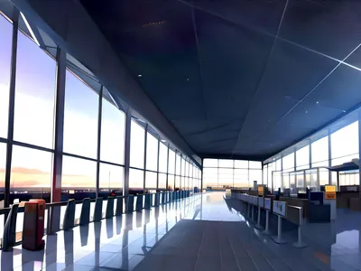Inside Airport Early Evening Abstract Wallpaper 4K 4000x3000 Inside, An, Airport, In, The, Early, Evening, White, Black, Landscape, 4k