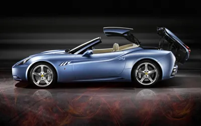 Sleek Blue Wallpaper Cars Wallpaper 4K 1920x1200 Blue, Ferrari, Convertible, Sports, Car, In, Profile, With, Rear, Trunk, Open, Dark, Gray, Ultrawide, Full HD