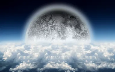 Vivid Surreal Wallpaper Space Wallpaper 4K 1680x1050 Surreal, Hd, Desktop, Wallpaper, Depicting, A, Large, Planet, Emerging, Dense, Clouds, Against, White, Ultrawide