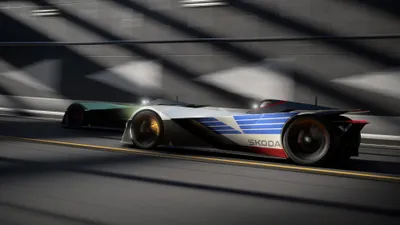 Koda Vision Racing Car Speeding Cars Wallpaper 4K 3840x2160 Hd, Wallpaper, Of, A, Škoda, Vision, Gt, Racing, Car, Speeding, Track, Gray, Ultrawide, 4K