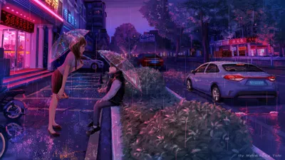 Bright Car Wallpaper Cars Wallpaper 4K 3840x2160 Car, Shop, Night, Umbrella, Anime, Rain, Desktop, Orange, Brown, Ultrawide, 4K