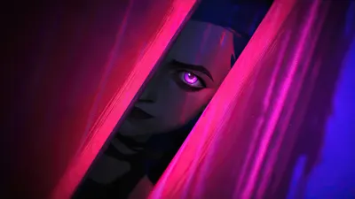 Close Jinx Show Abstract Wallpaper 4K 3840x2160 Close-up, 4k, Ultra, Hd, Wallpaper, Of, Jinx, From, Show, Arcane, Featuring, Vibrant, Pink, Brown, Yellow, Ultrawide