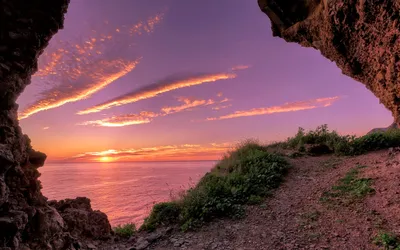 Vibrant Sunset Wallpaper Nature Wallpaper 4K 2560x1600 A, Stunning, Hd, Desktop, Wallpaper, Of, Sunset, Over, Ocean, Horizon, Viewed, Inside, Gray, Ultrawide, QHD