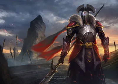 Fantasy Warrior Detailed Armor Fantasy Wallpaper 4K 1920x1358 A, Fantasy, Warrior, In, Detailed, Armor, And, Helmet, Stands, Spear, Against, Moody, Brown, Gray, Landscape, Full HD