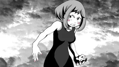 Calm Ochaco Wallpaper Black/Dark Wallpaper 4K 1920x1080 Hd, Pc, Desktop, Wallpaper, Of, Ochaco, Uraraka, My, Hero, Academia, Monochrome, Portrait, White, Gray, Ultrawide, Full HD