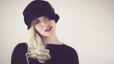 Woman Blonde Hair Wearing Black Black/Dark Wallpaper 4K 1920x1080 Hd, Desktop, Wallpaper, Featuring, A, Woman, With, Blonde, Hair, Wearing, Black, Cap, White, Ultrawide, Full HD