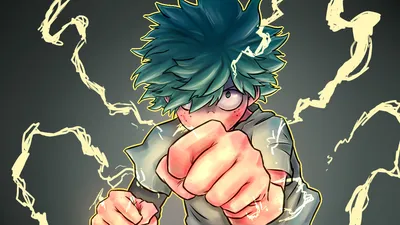 Anime Character Hero Academia Green Abstract Wallpaper 4K 1920x1080 Hd, Desktop, Wallpaper, Featuring, An, Anime, Character, From, Hero, Academia, Green, Hair, White, Ultrawide, Full HD