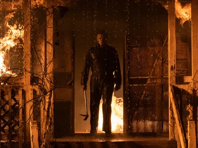 Vibrant Michael Wallpaper Abstract Wallpaper 4K 1920x1440 Hd, Pc, Desktop, Wallpaper, Michael, Myers, (halloween, Kills), Stands, Flaming, White, Brown, Landscape, Full HD