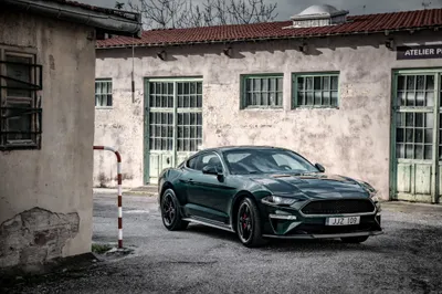 Green Mustang Bullitt Cars Wallpaper 4K 4096x2732 Green, Ford, Mustang, Bullitt, Muscle, Car, Parked, In, Front, Weathered, Industrial, Building, White, Gray, Landscape, 4k