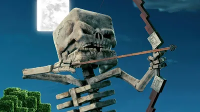 Vivid Minecraft Wallpaper Space Wallpaper 4K 3840x2160 4k, Ultra, Hd, Minecraft, Movie, Wallpaper, Featuring, A, Detailed, Skeleton, Character, Aiming, White, Brown, Ultrawide