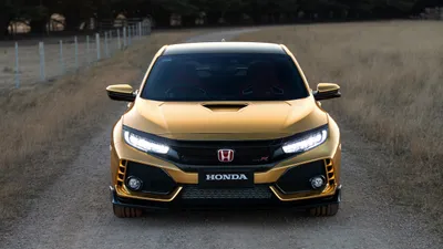 Front Yellow Civic Cars Wallpaper 4K 2560x1440 Front, View, Of, A, Yellow, Honda, Civic, Type, Performance, Car, Gravel, Road, White, Ultrawide, QHD