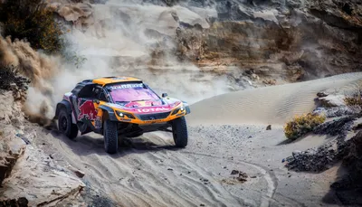 Rallying Sports Car Racing Across Cars Wallpaper 4K 3500x2000 Rallying, Sports, Car, Racing, Across, Sandy, Desert, Dunes, Kicking, Dust, Dynamic, Vehicle, Gray, Ultrawide, QHD