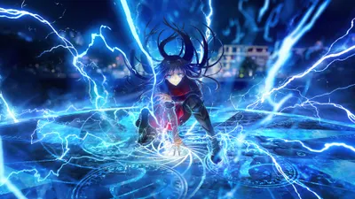 Witch Holy Night Black/Dark Wallpaper 4K 3840x2160 Witch, On, The, Holy, Night, Conjuring, Crackling, Blue, Lightning, Over, Glowing, Runes, Brown, Ultrawide, 4k