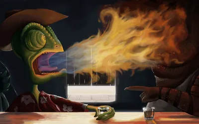 Movie Rango Chameleon Character Abstract Wallpaper 4K 1920x1200 Hd, Pc, Desktop, Wallpaper, From, The, Movie, Rango, Featuring, Chameleon, Character, Breathing, White, Ultrawide, Full HD
