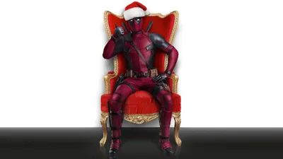 Deadpool Wearing Santa Hat Abstract Wallpaper 4K 3840x2160 4k, Ultra, Hd, Pc, Desktop, Wallpaper, Featuring, Deadpool, Wearing, Santa, Hat, Sitting, White, Gray, Ultrawide