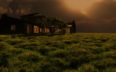 House Dark Stormy Night Black/Dark Wallpaper 4K 1920x1200 House, On, A, Dark, And, Stormy, Night, Orange, Purple, Ultrawide, Full HD