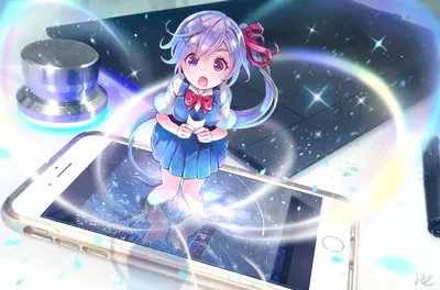 Calm Anime Wallpaper Abstract Wallpaper 4K 2208x1458 Anime, Original, Hd, Desktop, Wallpaper, Featuring, A, Chibi, Girl, Purple, Hair, Standing, White, Ultrawide, Full HD
