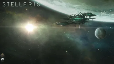 Stellaris Depicting Spaceship Sunburst Space Wallpaper 4K 1920x1080 Hd, Stellaris, Wallpaper, Depicting, A, Spaceship, With, Sunburst, Planets, Starry, White, Gray, Ultrawide, Full HD