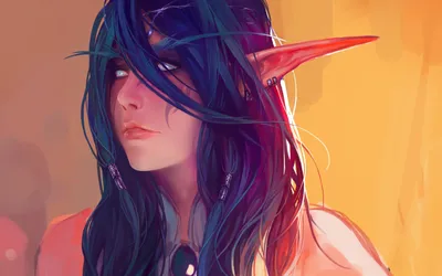 Fantasy Close Elf Long Fantasy Wallpaper 4K 1680x1050 Hd, Fantasy, Desktop, Wallpaper, Featuring, A, Close-up, Of, Elf, Long, Dark, Hair, Purple, Orange, Ultrawide