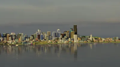 Seattle Render Coolmandude545 Nature Wallpaper 4K 1920x1080 Seattle, Render, By, Coolmandude545#8586, Coolmandude545, 8586, Brown, Gray, Ultrawide, Full HD