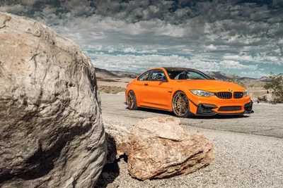 Sleek Orange Wallpaper Cars Wallpaper 4K 7252x4840 Orange, Bmw, M4, Sports, Car, On, A, Desert, Road, Amid, Rocks, Dramatic, Gray, Landscape, 4k