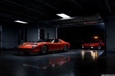 Orange Miura Dim Garage Cars Wallpaper 4K 2048x1365 Orange, Lamborghini, Miura, In, A, Dim, Garage, With, Glossy, Floor, Reflections, Second, White, Gray, Ultrawide, Full HD