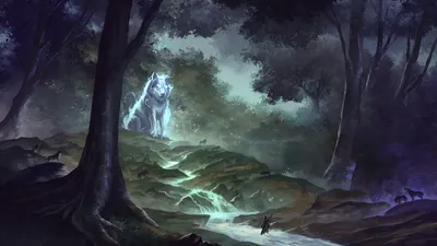 Fantasy Giant Warrior Large Animals Wallpaper 4K 1920x1080 Hd, Fantasy, Wallpaper, Of, A, Giant, Warrior, And, Large, Spectral, Wolf, Night-time, Gray, Ultrawide, Full HD