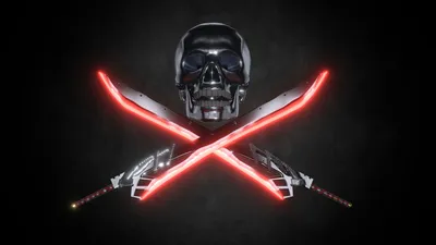 Sleek Dark Wallpaper Black/Dark Wallpaper 4K 1920x1080 3d, Hd, Pc, Desktop, Wallpaper, Featuring, A, Dark, Skull, Above, Two, Crossed, Pink, Gray, Red, Ultrawide, Full HD