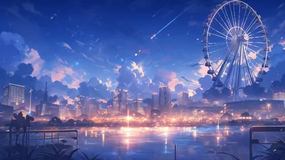 Futuristic City Skyline Prominent Space Wallpaper 4K 2912x1632 Hd, Wallpaper, Of, A, Futuristic, City, Skyline, With, Prominent, Ferris, Wheel, Starry, Brown, Ultrawide, QHD