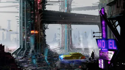 Futuristic Sci Cityscape Wallpaper 4K, World category