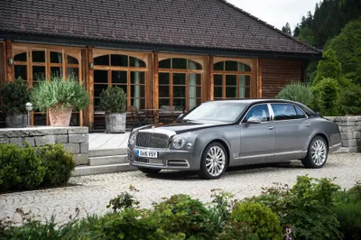Silver Bentley Mulsanne Front Rustic World Wallpaper 4K 4096x2726 Silver, Bentley, Mulsanne, Parked, In, Front, Of, A, Rustic, Wooden, Building, Captured, White, Ultrawide, 4K