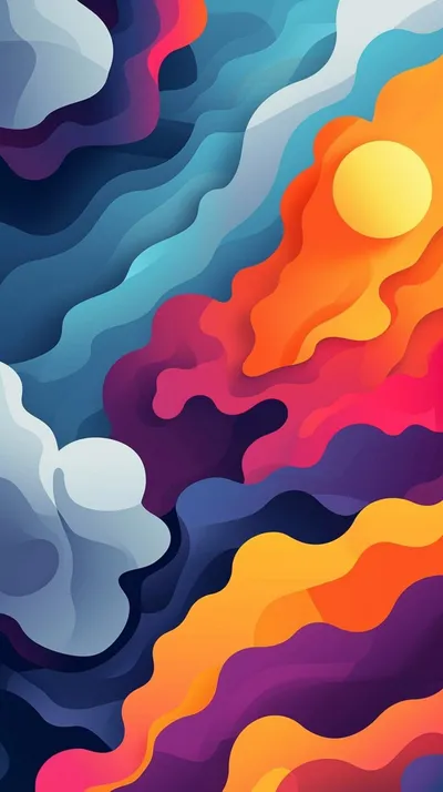 Abstract Art Hongkiat Abstract Wallpaper 4K 900x1606 Orange, Purple