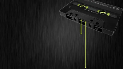 Black Music Cassette Bright Black/Dark Wallpaper 4K 1920x1080 Brown, Full HD, Ultrawide