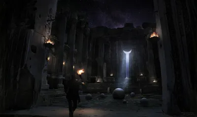Golden Dark Wallpaper Fantasy Wallpaper 4K 1920x1137 A, Dark, Fantasy, Landscape, Of, Ancient, Ruins, Illuminated, Torchlight, Adventurer, Exploring, Under, Purple, Brown, Gray, Ultrawide, Full HD
