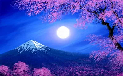 Displaying Serene Fantasy Full Moon Space Wallpaper 4K 1920x1200 Hd, Desktop, Wallpaper:, Displaying, A, Serene, Fantasy, Scene, Full, Moon, Cherry, Blossoms, White, Brown, Ultrawide, Full HD