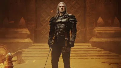 Show Witcher Protagonist Dark Armor Black/Dark Wallpaper 4K 1920x1080 Purple, Orange, Full HD, Ultrawide